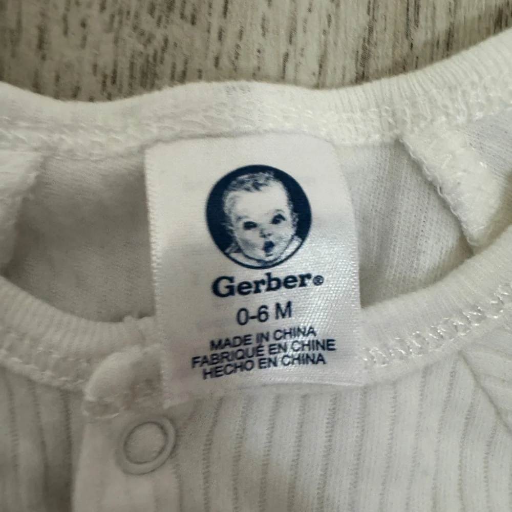 Gerber White Baby Nightgown - sleeves say Baby Boy